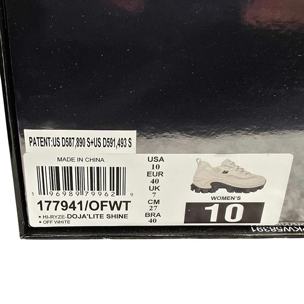 Skechers x Doja‎ Cat Hi-Ryze Doja'Lite Shine Shoes Womens Size 10 Off White New
